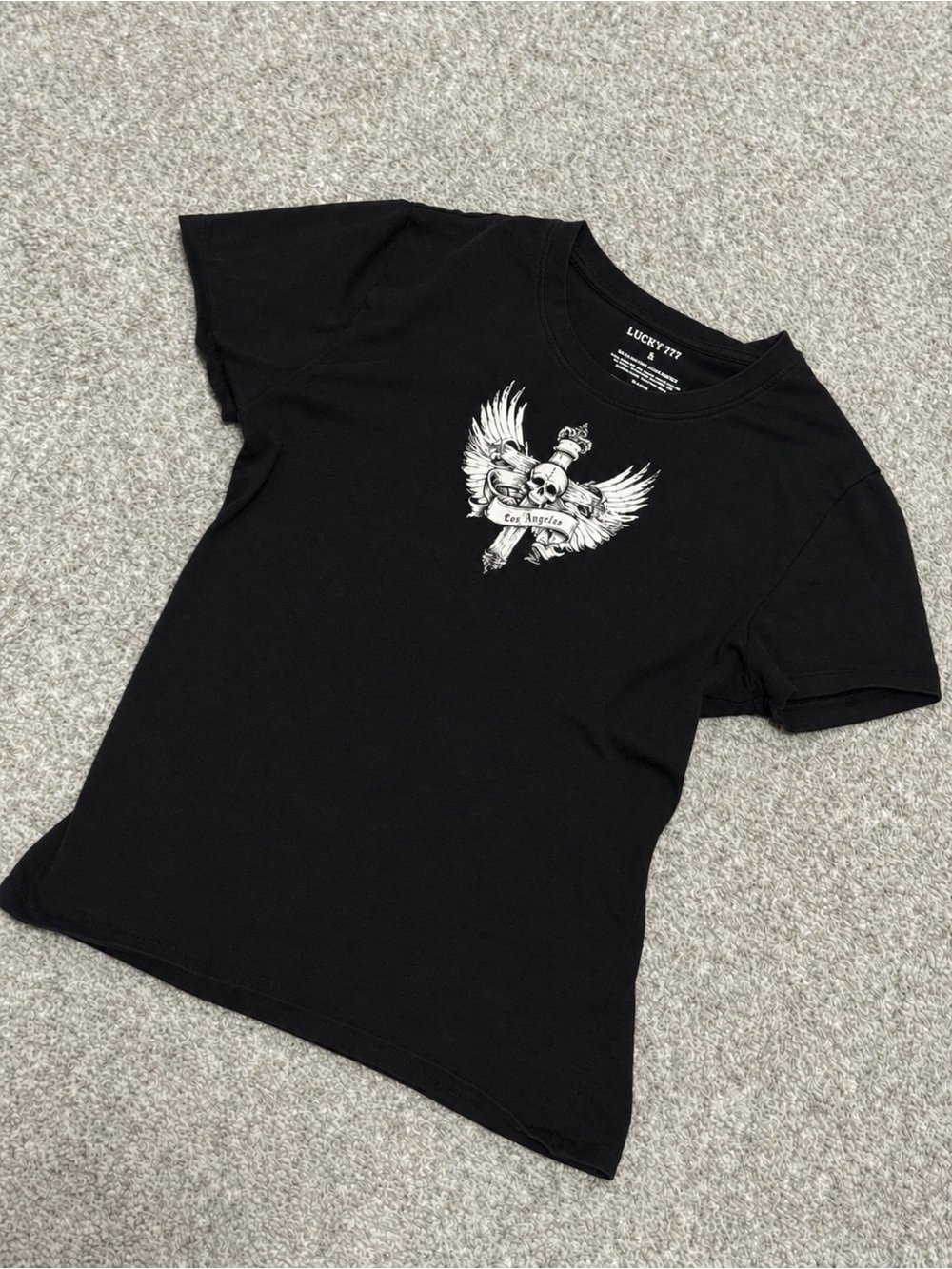 Women’s Fitted Black Lucky 777 Tee